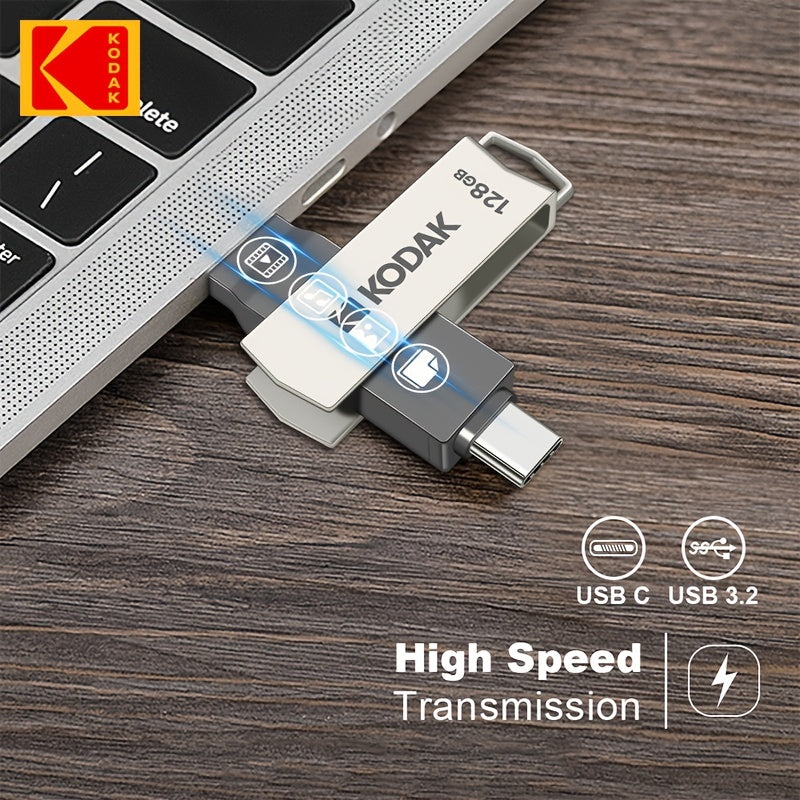 128GB USB 3.2 Flash Drive OTG by Kodak - High-Speed & Top-Quality for Macbook, Notebooks, Tablets & Smartphones!