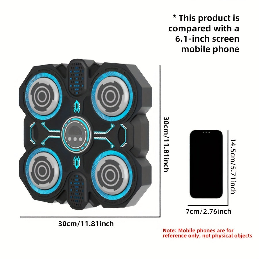 Interactive Boxing Exercise Toy with 4 Targets, Upgraded Edition with Cool LED Lights & Dynamic Music, Includes Punching Gloves, Adjustable Speed, Wall-Mountable, Ideal for Indoor Workout & Family Fun, Battery Operated (AA Not Included), ABS Material, Pe