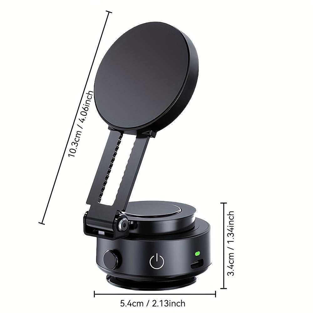 Upgraded Version New Magnetic Mobile Phone Holder Car, Portable Electric Suction Cup Mobile Phone Holder, Wall Mount Angle Adjustable 360° Rotation, Retractable, Strong Suction, Vacuum Adsorption, Small and Portable, High Stability, Suitable for Car Gym