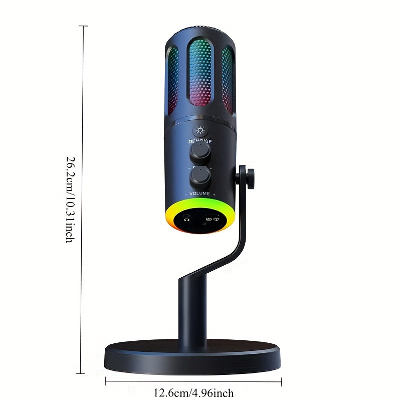 Desktop Professional USB Desktop Computer Laptop Microphone, E-Sports Game Voice Conference Recording And Radio Condenser Microphone, All-In-One Machine with Stand, Suitable for PC Computers, ASMR, Recording, Live Broadcast, Discord, Games, Podcasts