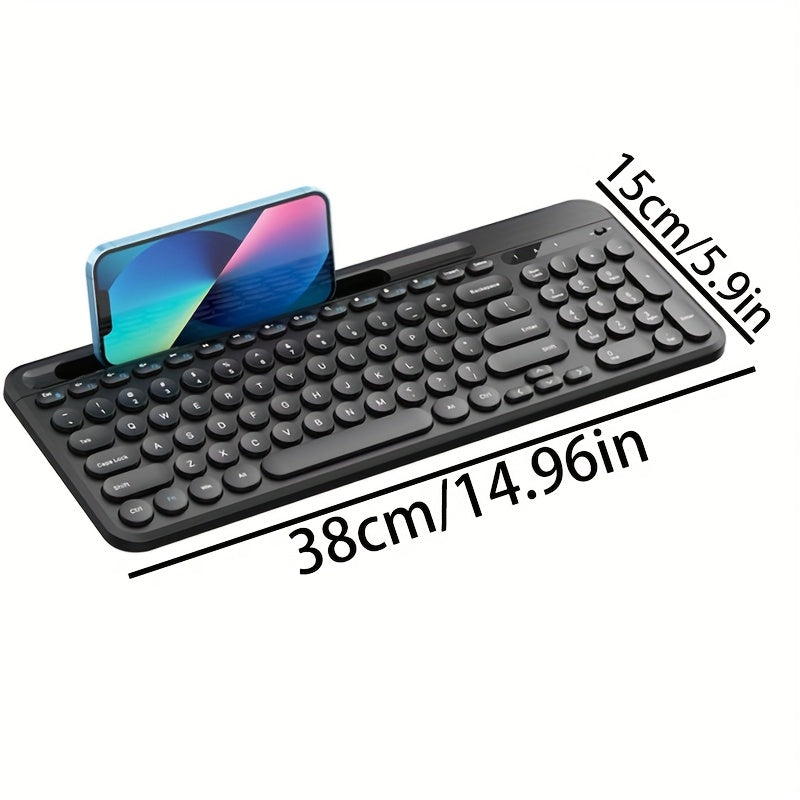 cimetech Wireless Keyboard and Mouse Combo, 2.4G Quiet Computer Keyboard with Tablet Phone Holder, Silent Optical Mouse, Automatic Power Saving Function, for PC Laptop Windows Mac