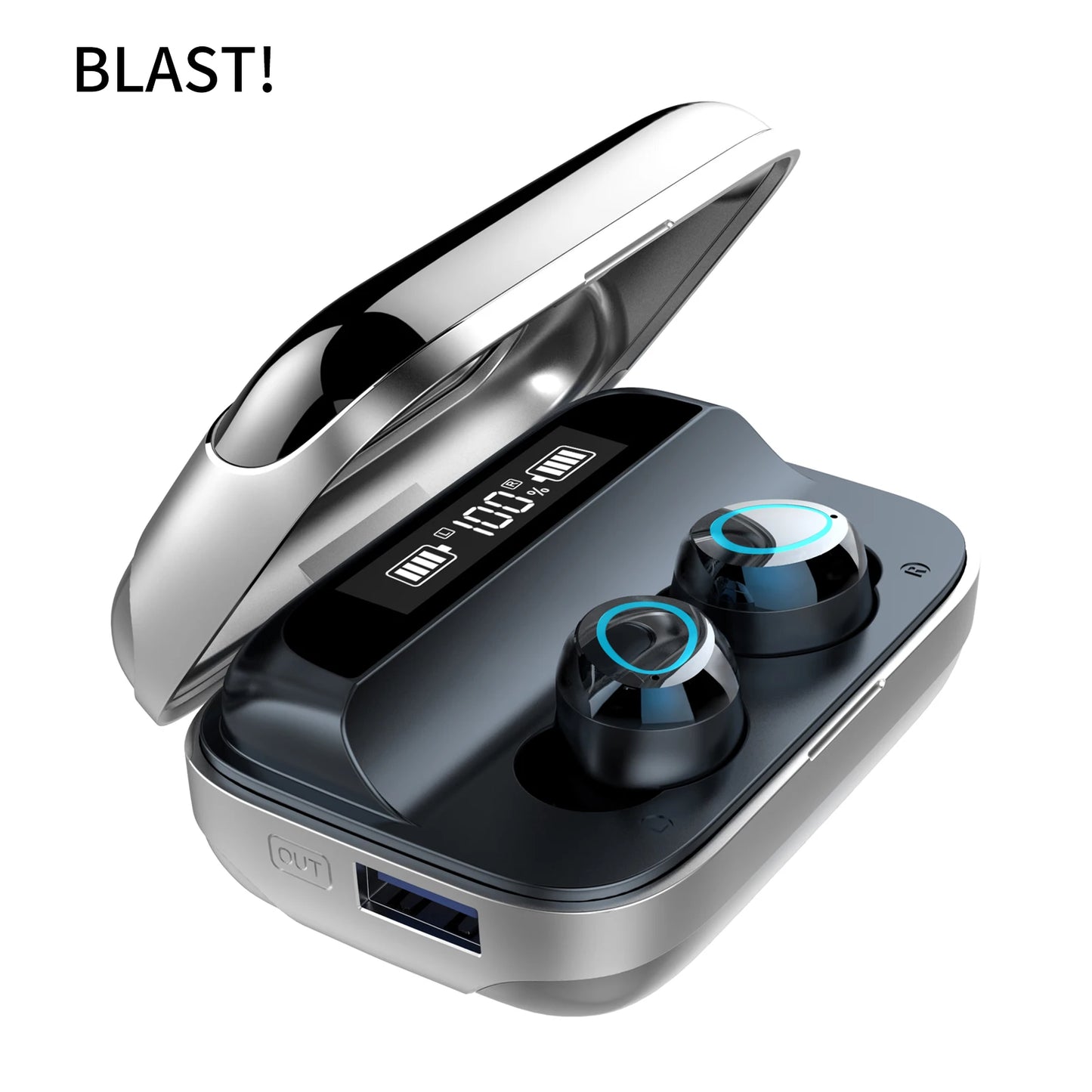 Newest BLAST! i09 Earphones TWS True Wireless Stereo Sports Bluetooth Headphones noise reduction LED Display Wireless Earbuds