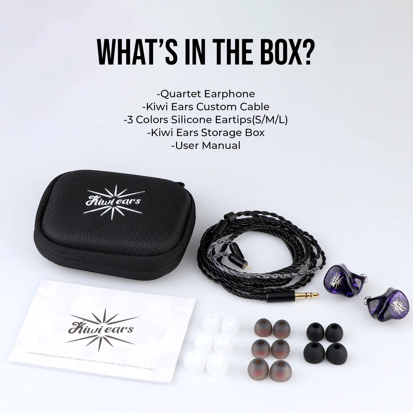 Kiwi Ears Quartet 2DD+2BA Hybrid In-Ear Monitor 10mm Titanium Dynamic Driver IEM Earphone HiFi Headphone