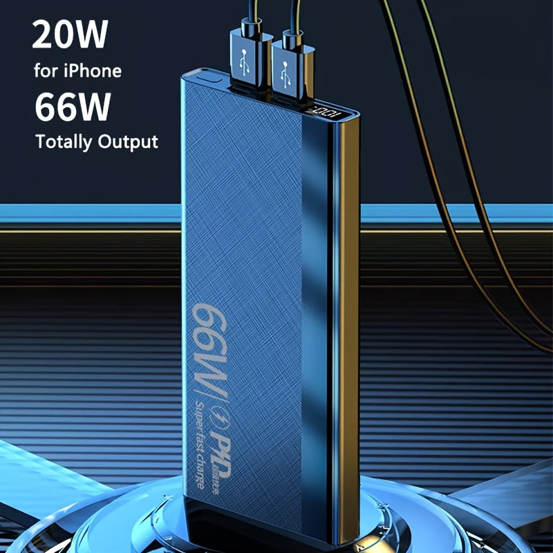 66W 20000mAh Power Bank Fast Charging Portable Charger External Battery PD 18W