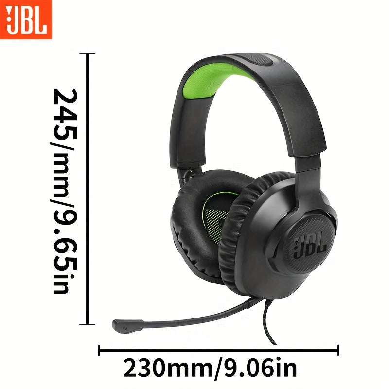 JBL Storm Quantum100X wired over-ear headphones with microphone, lightweight collapsible portable stereo bass headphones with tangle-free design, suitable for wired use with smartphones, tablets, MP3/4 devices, and gaming headsets