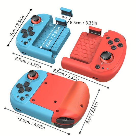 Left Right Split Smart Wireless Cloud Gaming Controller for iOS, Android, Windows PC, Compatible with iPhone 15/ 14, iPad, Steam - High Tenacity Material, Hall Triggers, Linear & Analog eSports Gamepad with Rechargeable 400mAh Lithium-Polymer Battery