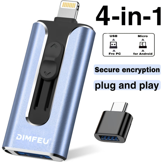 High-Speed 256GB128GB 64GB 32GB USB 3.0 Flash Drive - Secure Password Lock, One-Click Backup, Festive Design for Phones & Tablets - Compatible with Multiple Devices