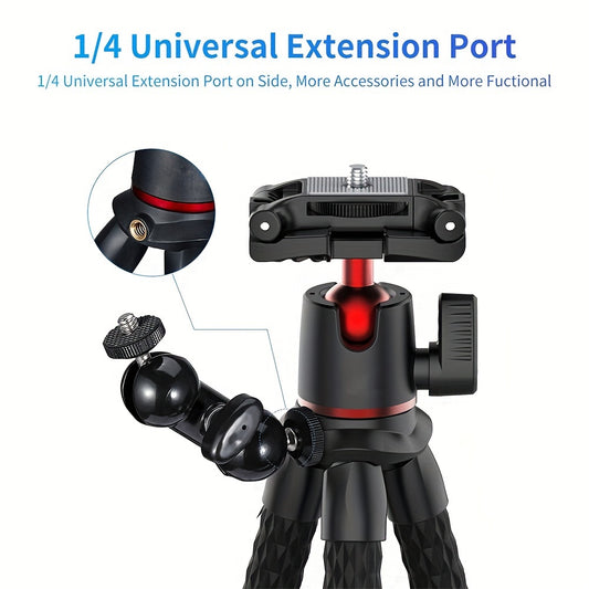 ULANZI Mini Flexible Tripod, Compact Stand Featuring a Concealed Phone Holder with Cold Shoe Mount, 1/4'' Screw Compatible with Magic Arm, Universal for Iphone 16 15 14 Pro Max XS Max X 8 Samsung Canon Nikon Sony Cameras