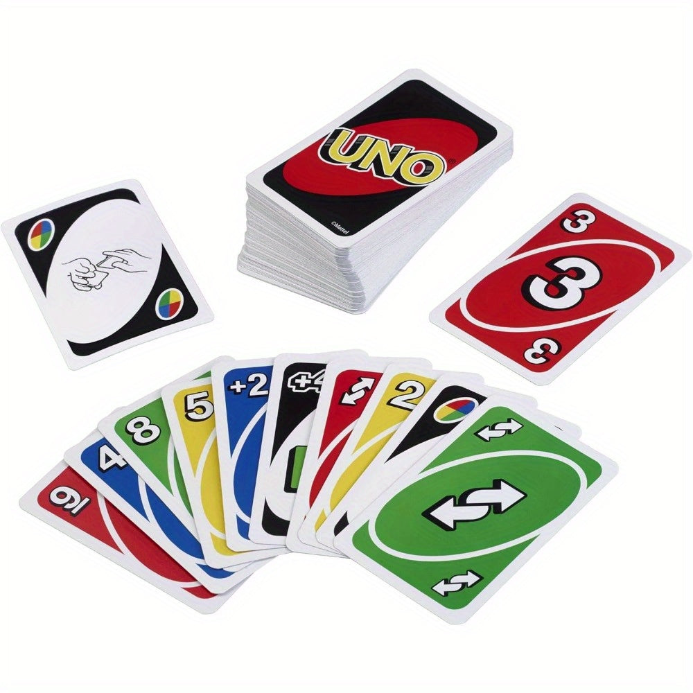 UNO - Classic Colour & Number Matching Card Game - 112 Cards - Customizable & Erasable Wild - Special Action Cards Included - Gift for Kids