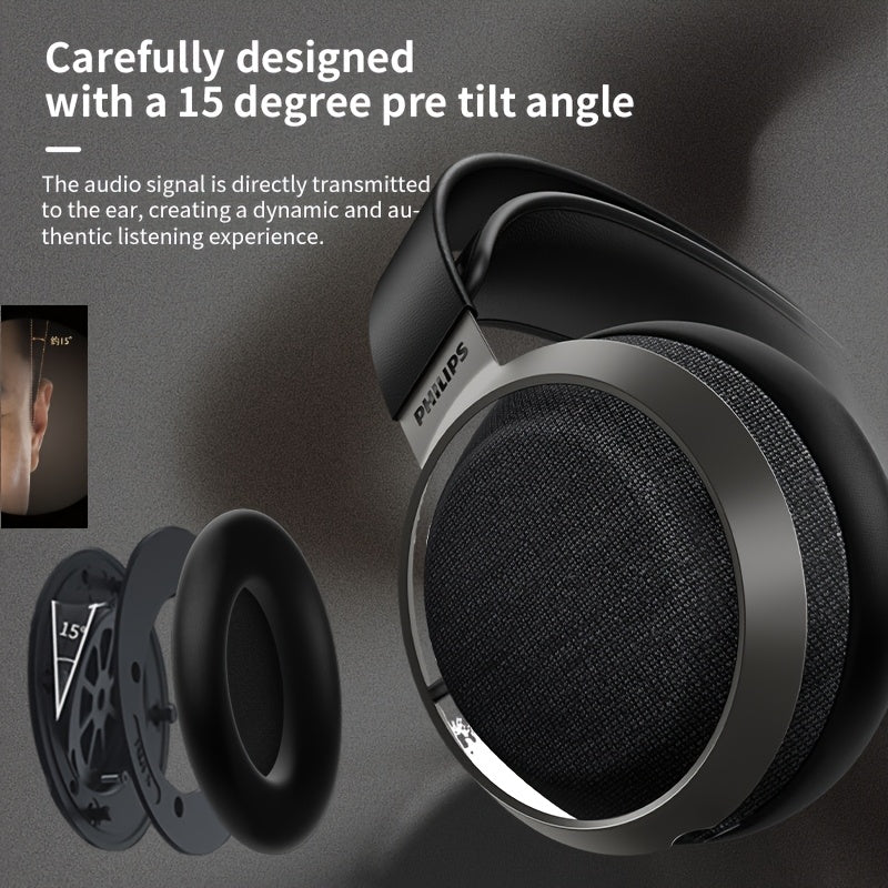 Philips Fidelio X3 professional studio monitoring headphones, used for recording and mixing wired headphones, multi-layer 50mm diaphragm, high-resolution music studio headphones, high-end finishes