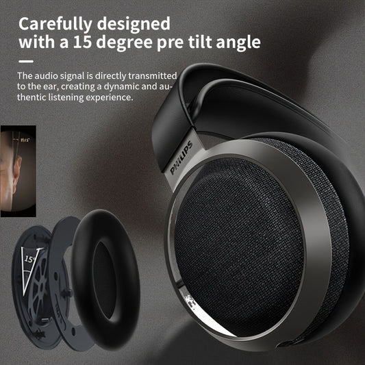 Philips Fidelio X3 professional studio monitoring headphones, used for recording and mixing wired headphones, multi-layer 50mm diaphragm, high-resolution music studio headphones, high-end finishes