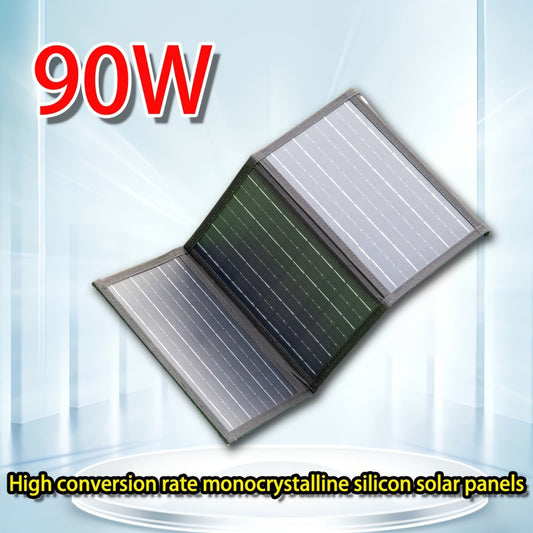 1pc Portable Foldable Solar Charger with SUB Solar Panel, Portable Power Bank, Compatible with Mobile Phones, Batteries, Flashlights, Fans - Outdoor Sports, Camping Equipment, Suitable for Camping, Travel and Emergencies.