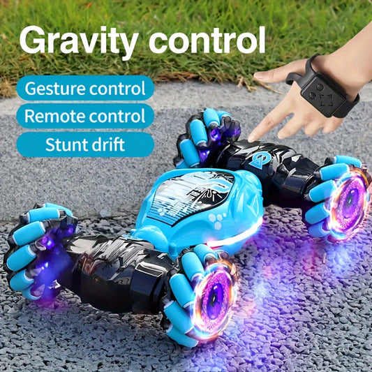 1pc, Remote-Controlled Toy Car, Stunts RC Off-Road Vehicle, Four-Wheel Drive, Outdoor Toy, Outdoor Game, Cool Lighting And Music, Dual Controller, Hands-Free Remote Control And Bracelet with Remote Control, Supports Gesture Operation, 2025, New Year, Hol