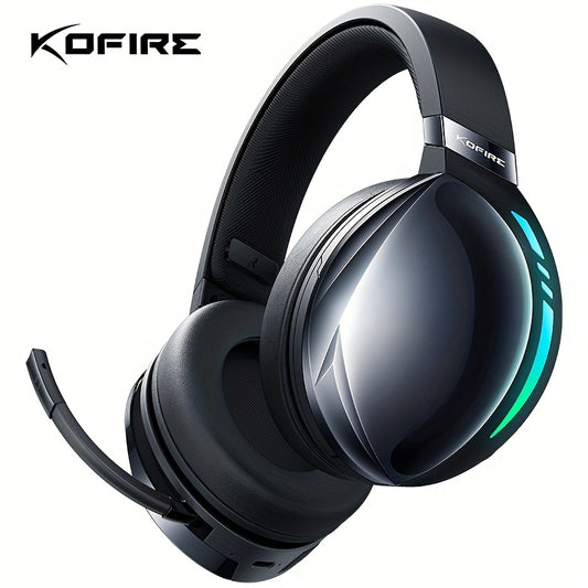 KOFIRE UG-06 2.4Ghz Wireless Gaming Headset, 65H Playtime Low Latency 3D Spatial Audio, Noise-Canceling Hidden Mic, RGB Lighting, Ergonomic Over-Ear Headphones for Ps5/Ps4/Pc/Switch