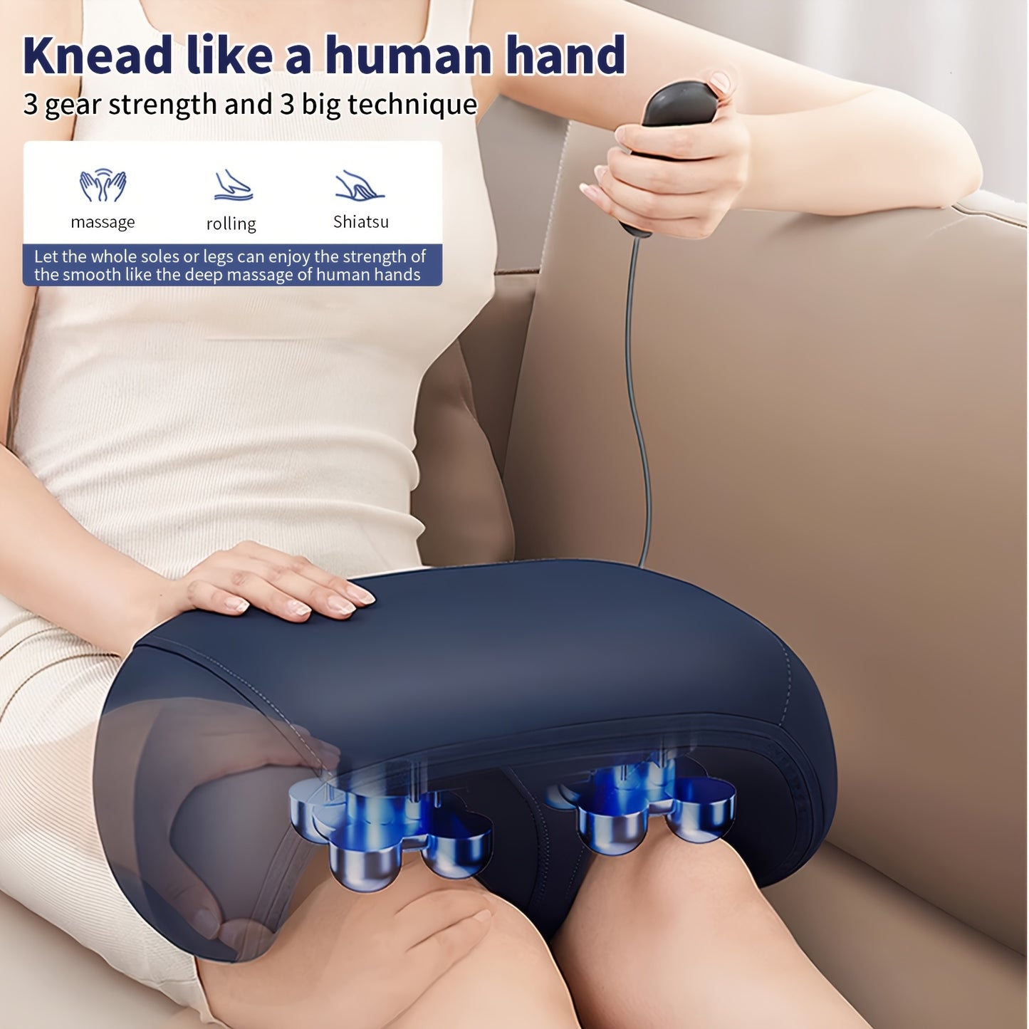 VITAEASE 3D Shiatsu Foot & Calf Massager with Heat | Deep Kneading, 3-Speed Adjustable | Suitable for Home And Office Use | Shiatsu Massage Machine-Gift for Mum, Dad, Friends