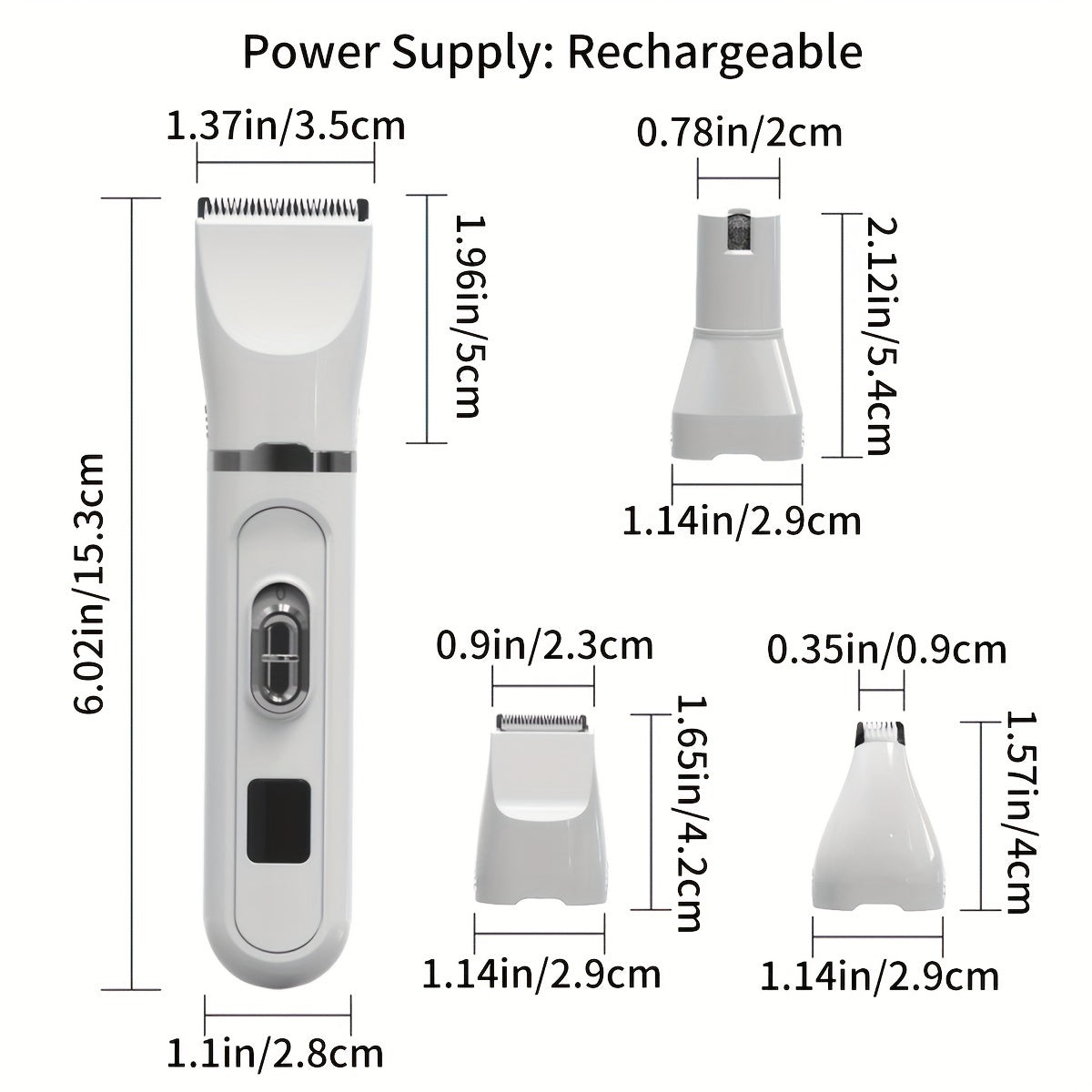1set 4 In 1 Dog Grooming Kit, Electric Pet Hair Trimmer, Low Noise Pet Shaver, USB Rechargeable Pet Clippers For Small Medium Dogs