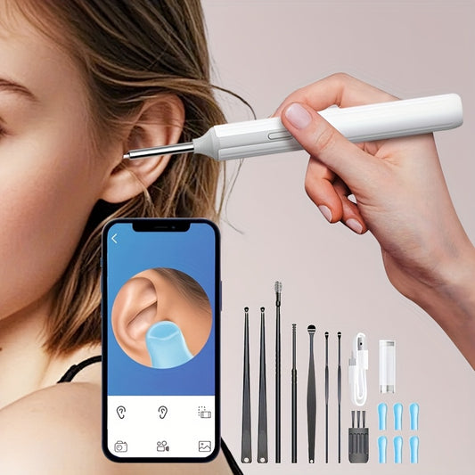 Earwax Removal Tool, 8pcs Ear Care Set, Earwax Cleaner with Camera, Earwax Removal Kit with Light, In-Ear Camera with 6 Ear Spoons, Earwax Cleaner for Ios And Android, 1080P HD Otoscope, Valentine'S Day Gift, Holiday Gift, Birthday Gift