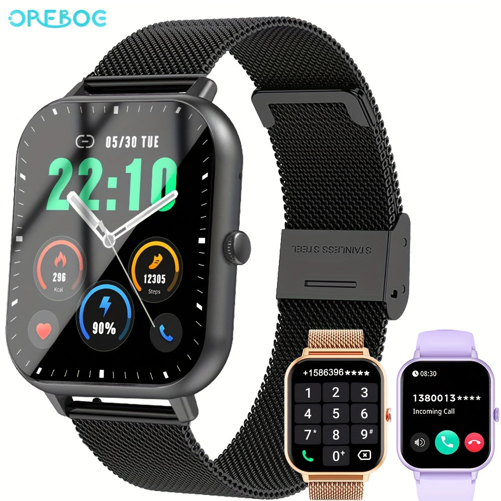 Unisex Smart Watch (Answer/Make Call), 1.83'' Wireless Calling Smartwatch With Pedometer/100+Sport Modes/Ai Voice Control/100+ Watch Faces/Alarm Clock/ Smart Fitness Watch Compatible For IPhone And Android Phones, Goods Gifts For Friends
