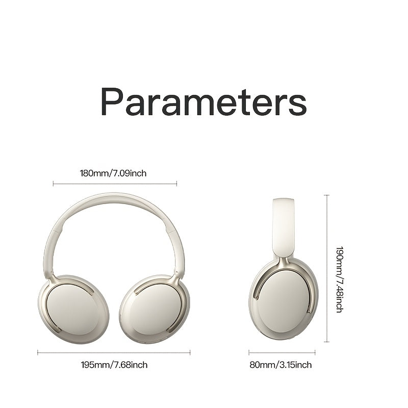 2026 Upgraded Wireless Over-Ear Headphones with Wireless, Long 30H Playtime, Built-in Mic, USB-C Charging - Compatible with PC, Mobile, Gaming, Travel, Office - Ideal Gift for Gamers, Professionals, Music Lovers - Elegant White Design, Travel Audio, Slee