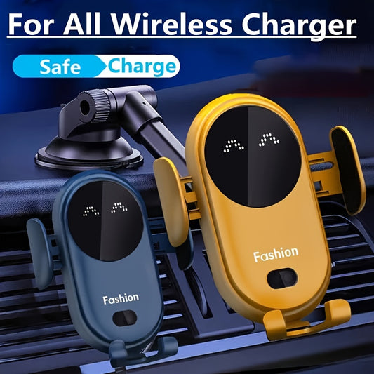 Car Wireless Charger Stand Auto Clamping Magnetic Infrared Smart Induction Wireless Charging Station Air Vent Bracket Moblie Phone Holder for iPhone 16 15 14 13 12 Pro Max Plus for Galaxy S25 S24 S23 Ultra for Xiaomi Car Dashboard Accessories