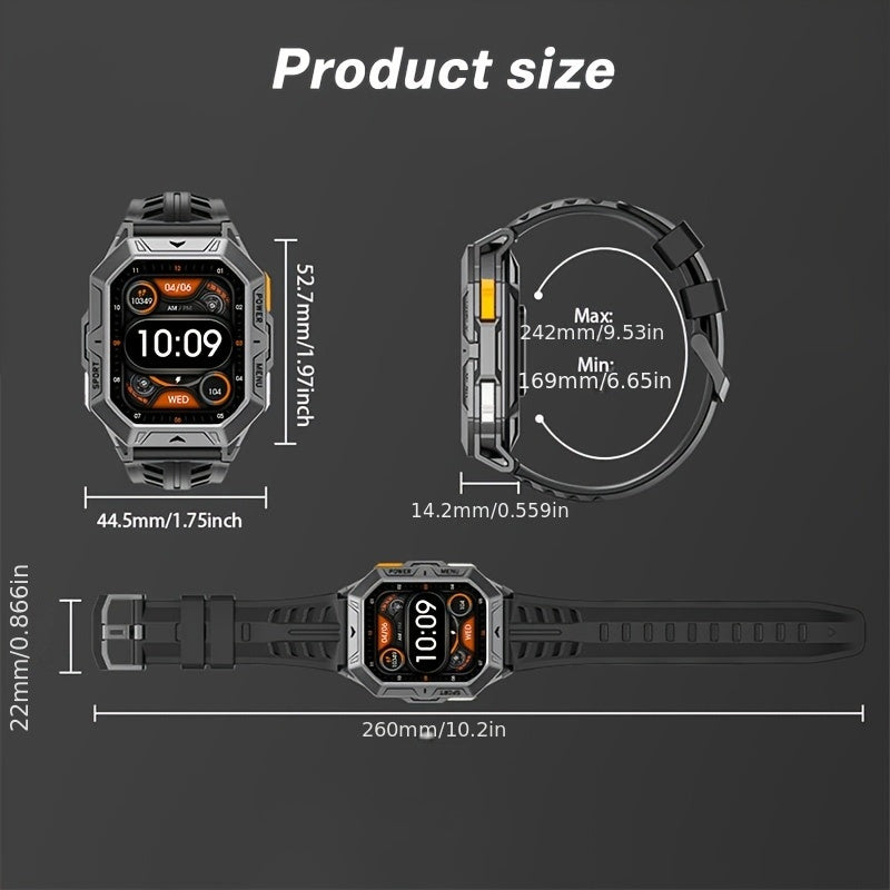 LIGE Men'S 2025 Smartwatch - IPX8, 2.13-Inch AMOLED Display, 100+ Sport Modes, Wireless Calls, 850mAh Battery, Compass, Compatible with for iphone/Android, USB Rechargeable, Durable Design - Ideal Gift for Him, Smart Fitness Tracker, Sleek Watch Design,