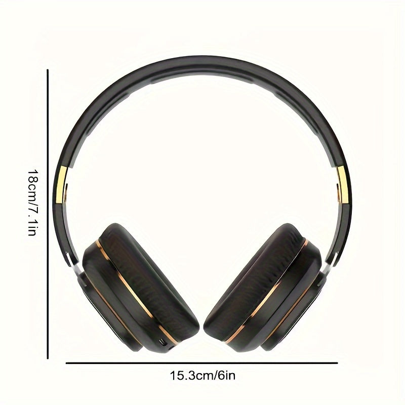 Noise-cancelling wireless headphones with button volume control, condenser microphone, 16-hour playback time, suitable for sports use - non-High Quality plastic material, foldable design