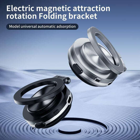 Electric Magnetic Rotation Folding Bracket for Cars, 360° Adjustable, Strong Adhesion, Compatible with All Phones, Zinc Alloy Material, Non-Waterproof, Dashboard Mount