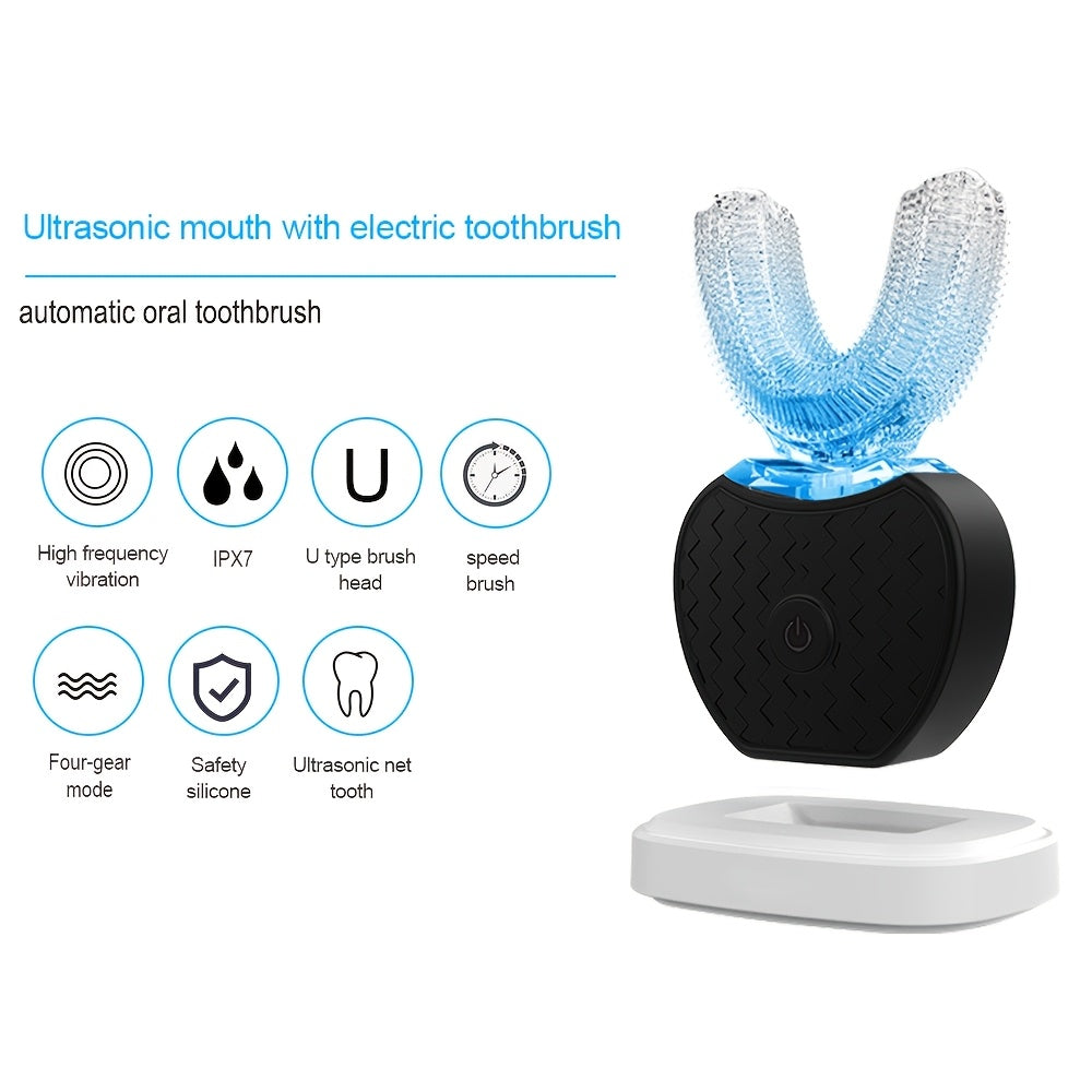 KAISOTECH Electric Toothbrush for Adults - Soundwave technology cleaning with U-Shaped design, USB-C Fast Charging, Automatic Oral care, Gum Health, Compatible with USB-Powered, Ideal for Home & Travel Dental Care, Travel Toothbrush, Gum Health Enhancer,
