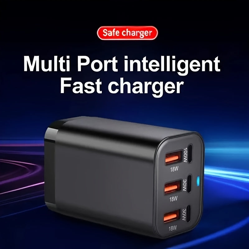 USB C Quick 200W 6-Port Charger - Fast GaN Adapter, Suitable for iPhone 14/13/12 Series, for Samsung for S23/S22/S21 and More, Multi-Device Fast Charging