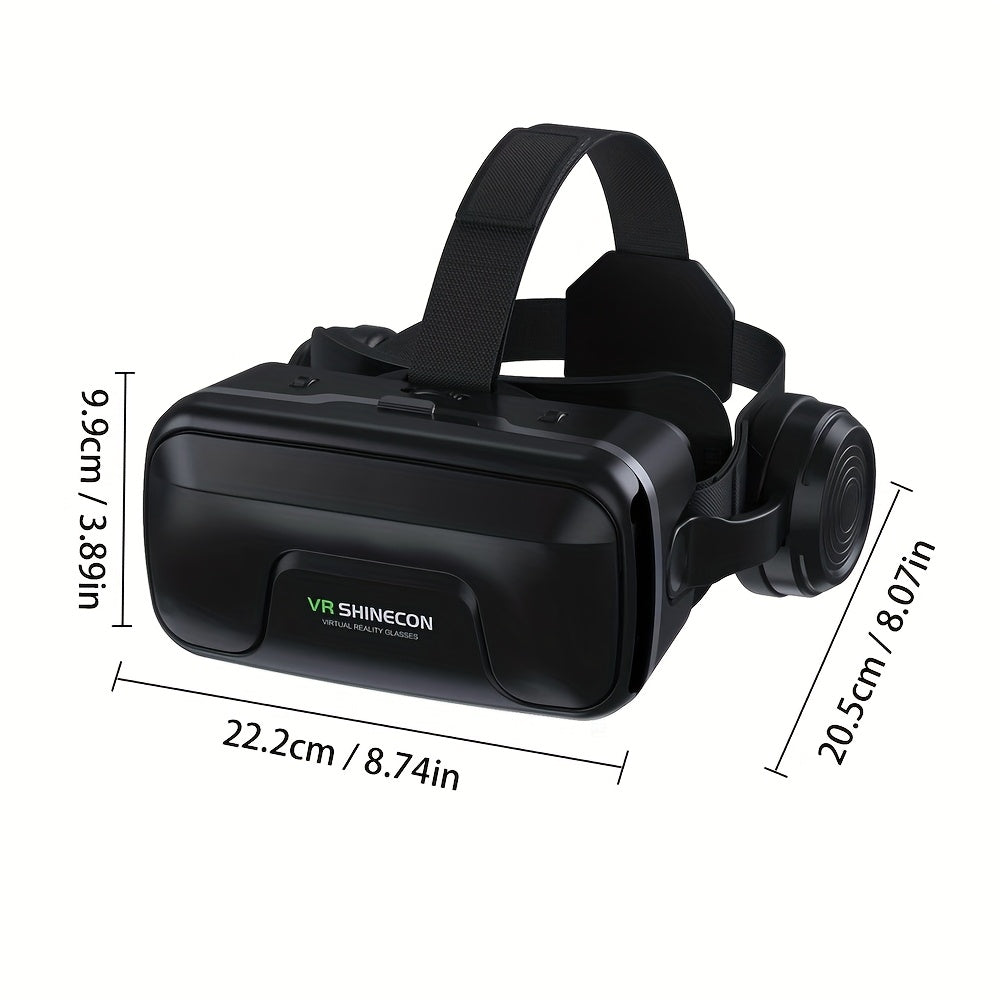 Universal VR Headset for Smartphones - 3D Virtual Reality Glasses Fits 11.94-16.51 cm Screens for Movies & Games, Compatible with Android & iOS Devices, Includes Adjustable Headband & Comfortable Ear Cushions, Virtual Reality Headset, Gaming Accessory, M