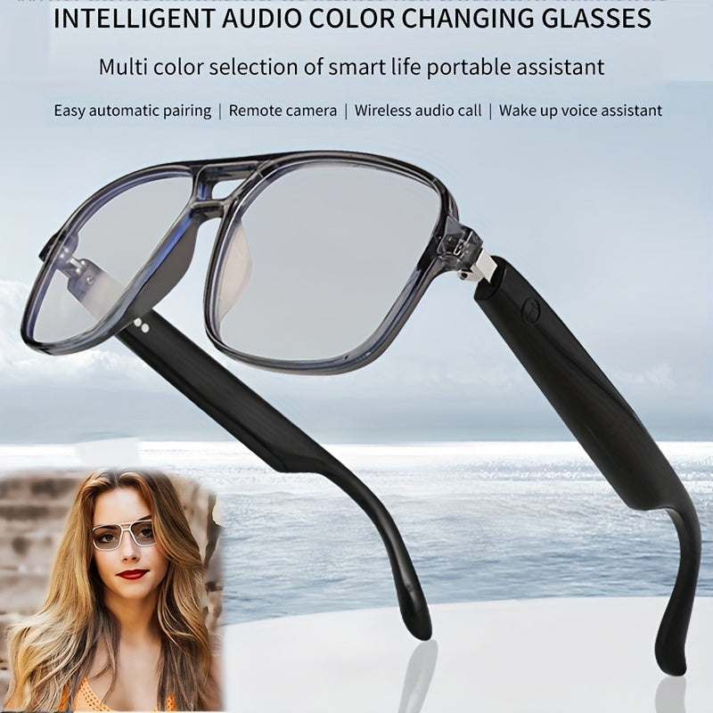 Smart AI Translation Glasses 2025 Integrated AI Chat Assistant For Language Learners And Office Workers, Touch Control, Music & Call Functionality, Long Battery Life Barrier Free Communication, Black Frame, Perfect Gift For Women Men