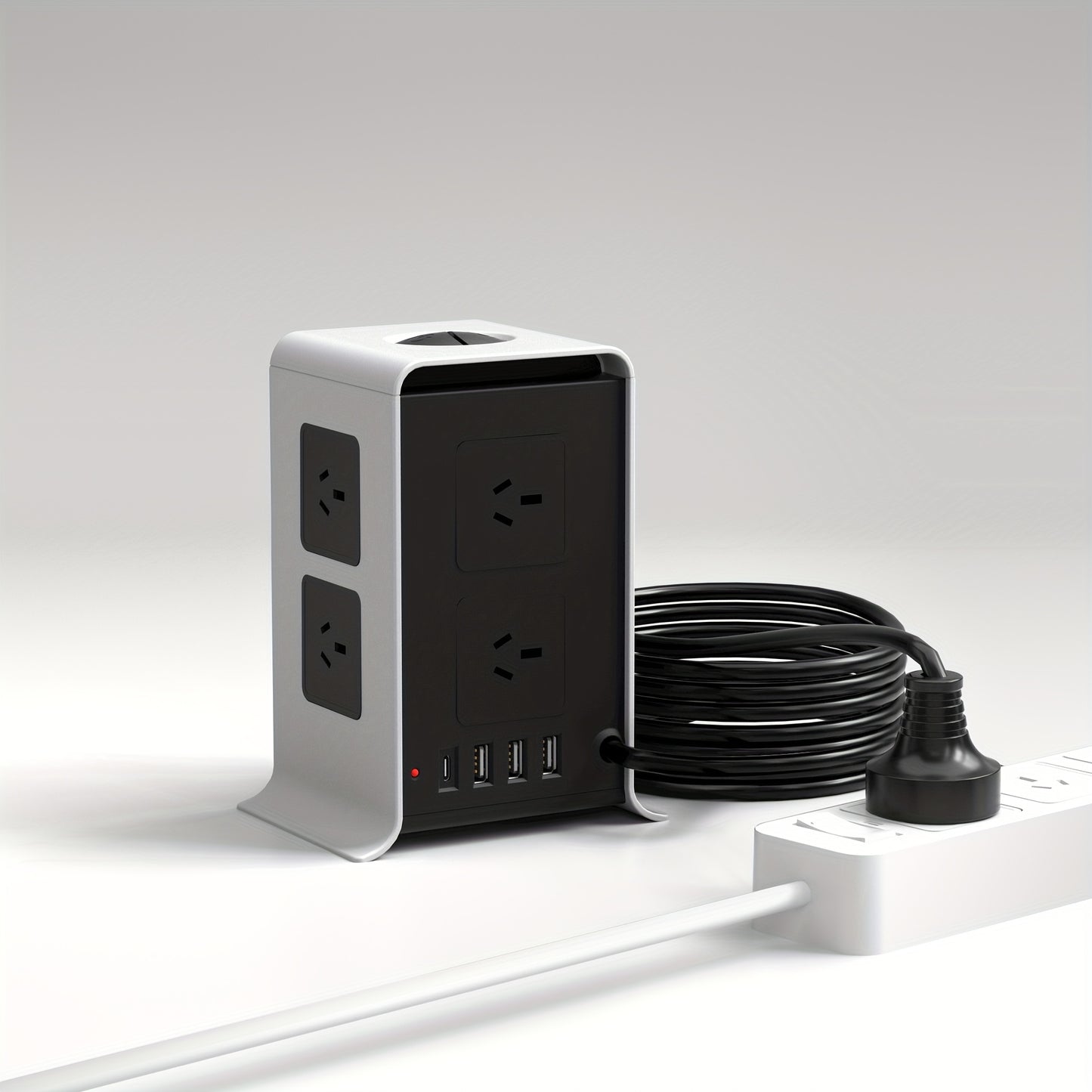 Multifunctional Outlet with 3 USB and 1 TYPE-C Ports, Surge-Proof, Overload Protection, 100-240V AC Outlet for Home and Office Use