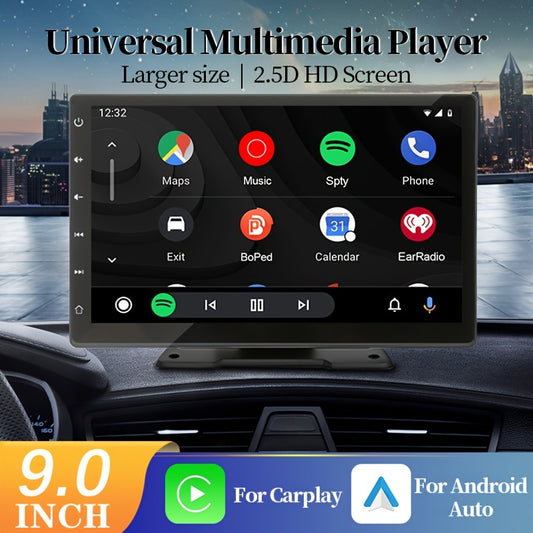 309 1pc Wireless Carplay and Android Car Stereo, Video Player, Reversing Video, Portable 9-inch Touch Screen Synced Navigation Audio Car Radio Receiver for Cars, Wireless, Multimedia Player, FM