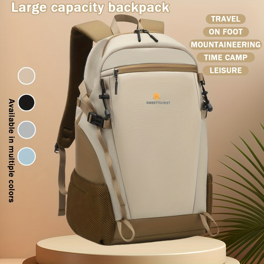 Student Backpack for and, Lightweight Hiking Travel Bag Outdoor Camping Rucksack in Grey Khaki Large Capacity, for Teenager