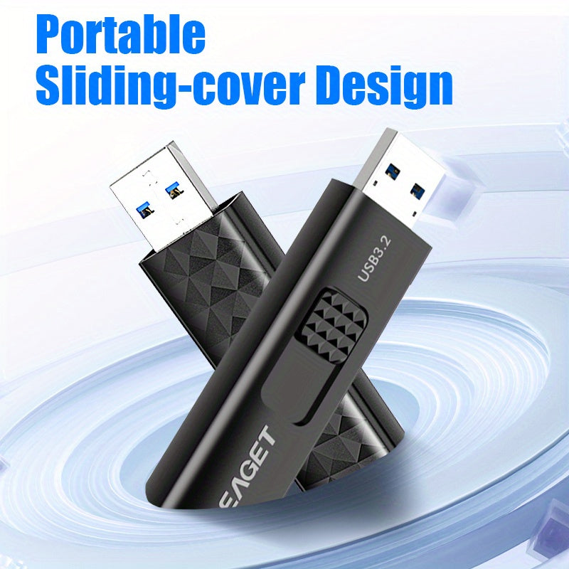 2pcs EAGET high-speed USB3.2 Flash Drive, 128GB/64GB 32GB USB Memory USB Pen, High Speed Thumb Drives, Push-Pull Design Jump Drive for PC Laptop Computer External Data Storage