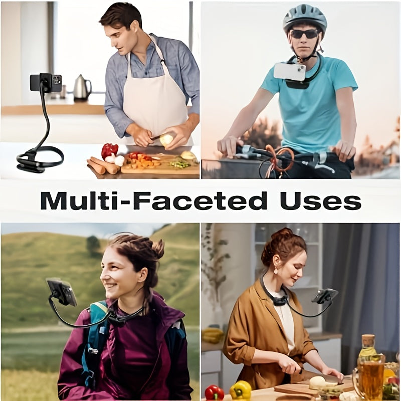 Adjustable Goose Neck Phone Holder - Hands-Free Mount for Bed and Desk, Fits 11.94cm to 17.02cm Smartphones, POV/Vlog Selfie Stand, Flexible Arm, Waterproof Plastic, Vehicle Mount | Rotatable Bracket | Smartphone Holder, Car Cradles