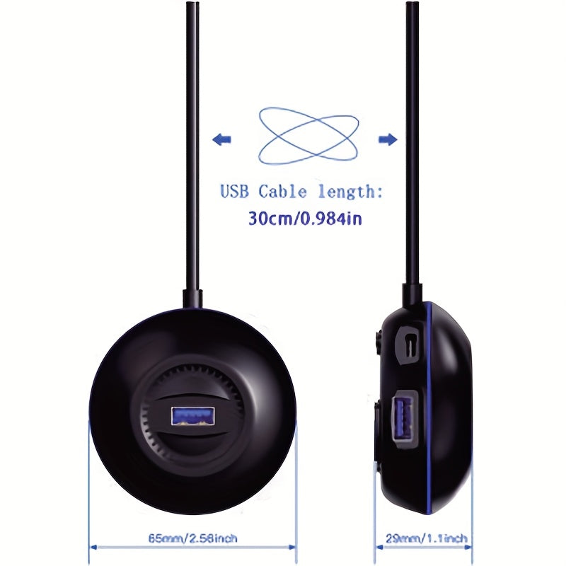 Powered 5-Port Mini USB 3.0 HUB with USB C 5V/4A Adapter Suitable for Laptops, USB Distributor Suitable for Keyboard and Mouse Adapter Surface, XPS, Notebook, iMac, Flash Drive, Mobile Hard Drive