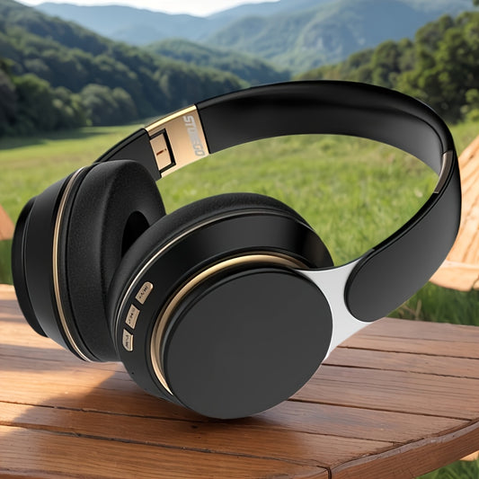 STONEGO 1pc Wireless Foldable Headphones, Comfortable for Long Time Listening, Adjustable Headband Design for Traveling, Working And Gaming - High-Quality Sound, Rechargeable Battery, Long Battery Life for Daily Use.