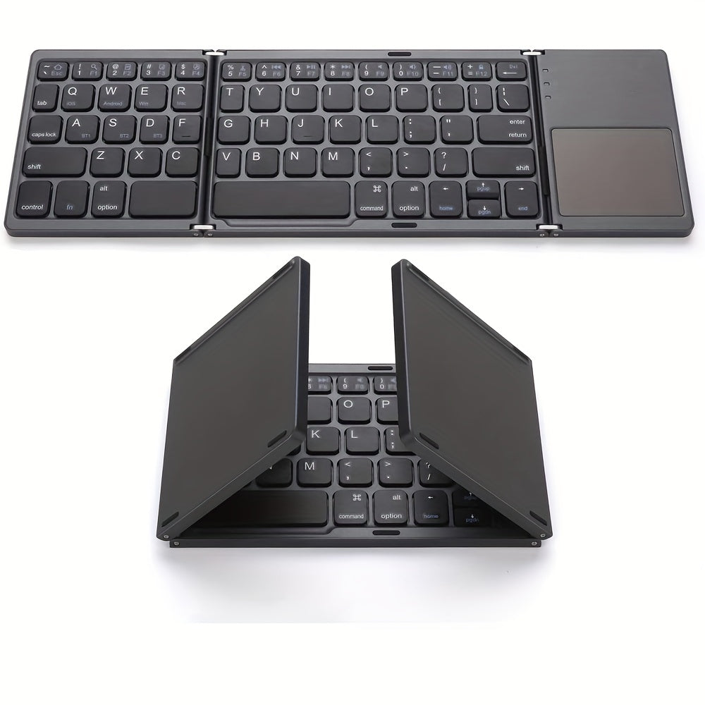 1pc Foldable Wireless Keyboard, With Touchpad, Portable And Rechargeable, Compatible With Android And Windows
