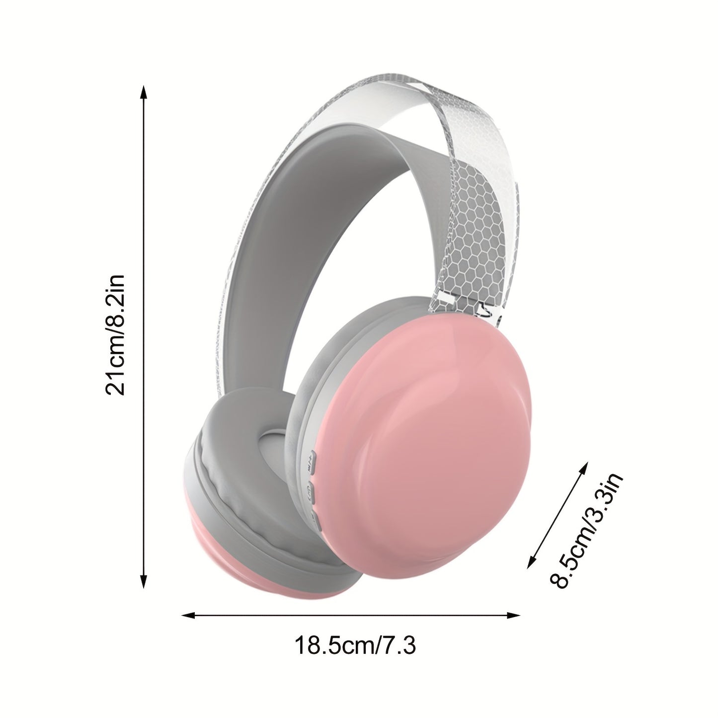 Lightweight Headphone Wireless 5.3 + EDR, Wireless Headphones Over Ear, Multicolor LED Lights Wireless Headphone with Mic, Lightweight Headset for Home Office Cellphone PC