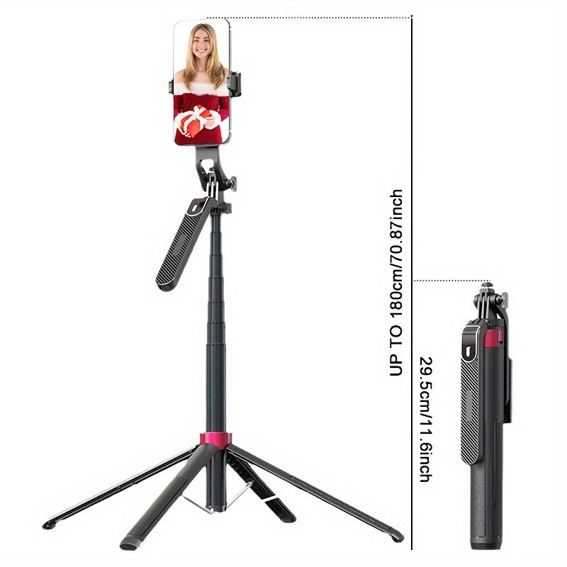 1pc 10.0meter Wireless Selfie Stick with Anti-Shake, Retractable Strap & Portable Tripod Stand - USB, Durable ABS Material for Outdoor Travel, Vlogging, Group Photos - Phone Camera Accessory, Outdoor Photography | Versatile Tripod Stand | Retractable Sel