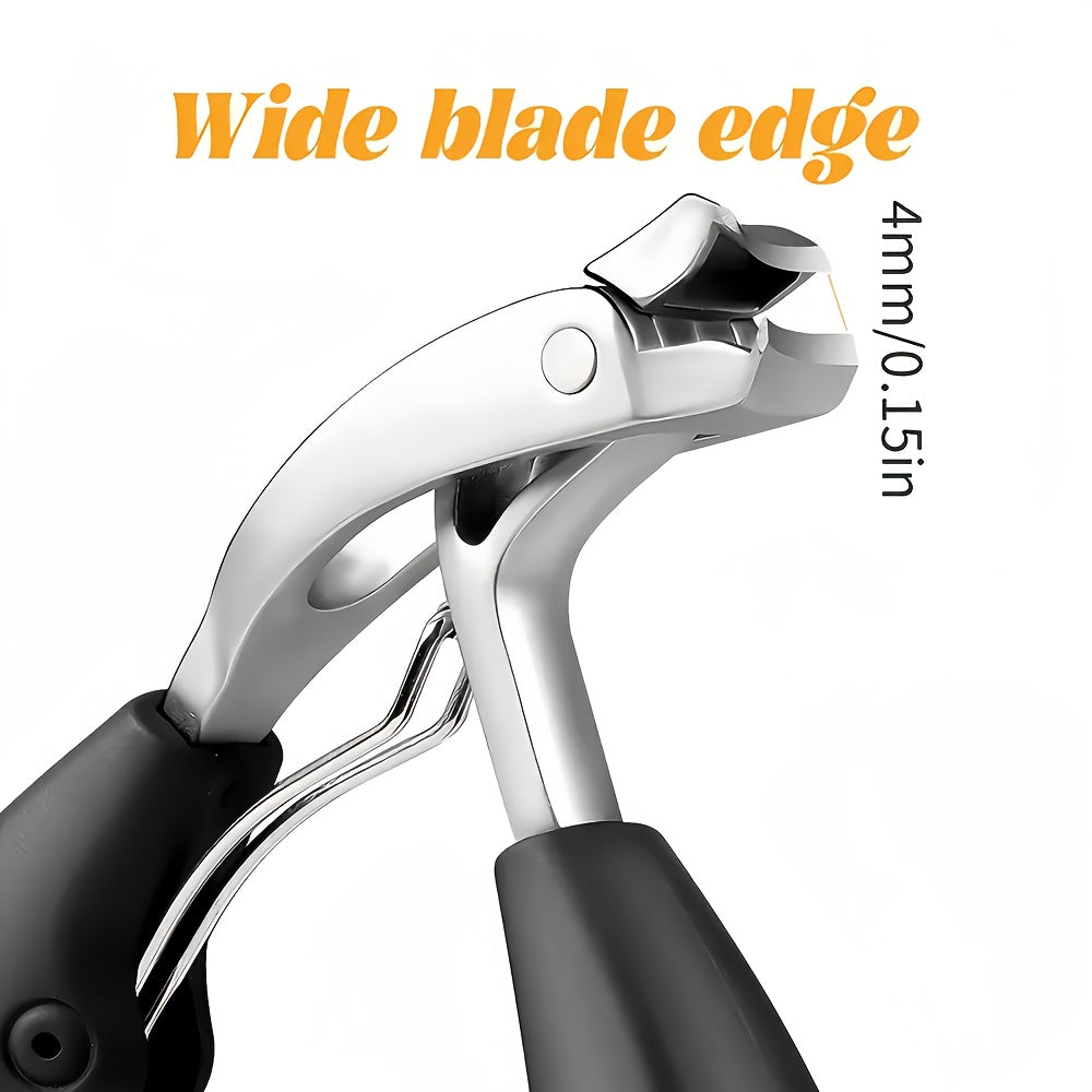 High-quality stainless steel large toe and finger clippers, dual-opening heavy-duty professional nail clipper with curved design, wide-mouth construction, long handle—suitable for thick and hard nails, ideal for both men and women