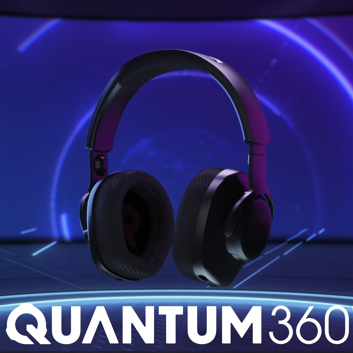 JBLQuantum360 Wireless Over-Ear Gaming Headset, 2.4G and Wireless Dual-Mode Link, 22H Battery Life, Precise Listening and Positioning, Lightweight Plastic, Closed-Back Headphones, Music Listening, Detachable Microphone, for Mobile Phones and Tablets