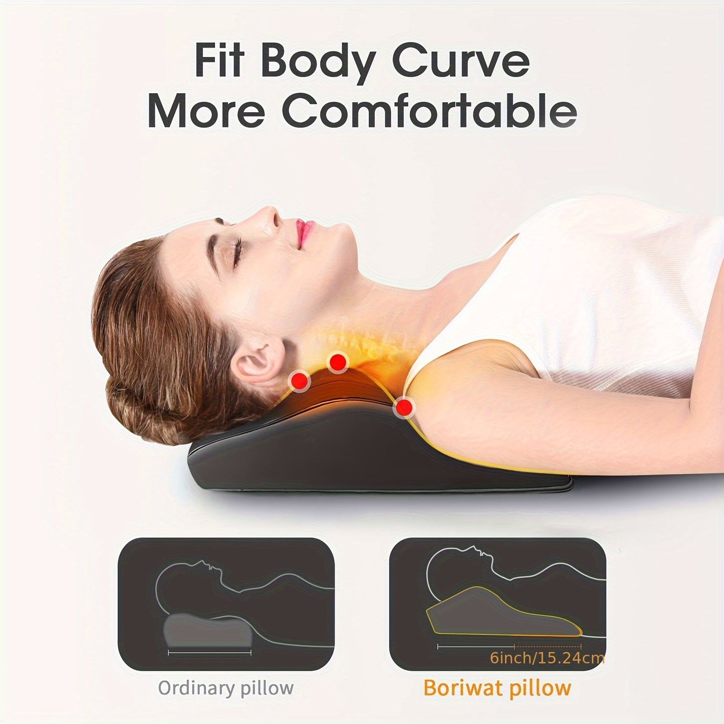 MASSTECK Shiatsu Back Massager with heat, Deep Tissue for Neck, Shoulders & Back, 3 Massager Modes & 2 Heating Levels, 3D Kneading Massage for Body Relax, Massage Gifts for Mom, Dad, Women