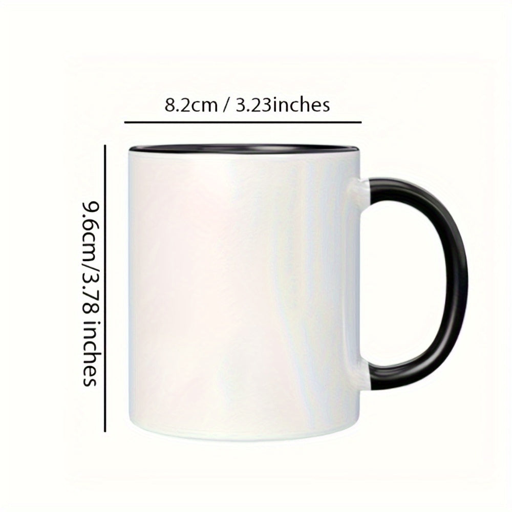 1pc 11-Ounce Customizable Ceramic Coffee Mug - Personalize with Your Photos, Text, And Logo | Reusable And High Quality | Perfect for Office, Home, Or Holiday Gifts | Hand Wash Only, Personalized Drinkware | Multifunctional Design Mug | Pink Interior, Wh