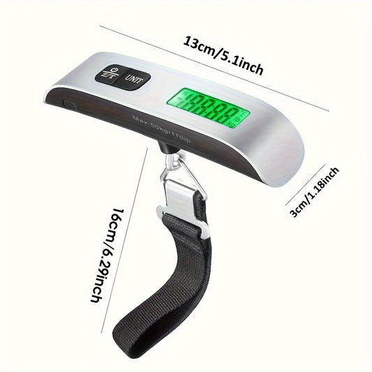 1pc 110lb/50kg Digital Handheld Luggage Hanging Baggage Scale, hand Scale, for automotive detailing tools, Mini Portable Electronic Scale, Express Scale with Backlight LCD Display, Travel Must Haves
