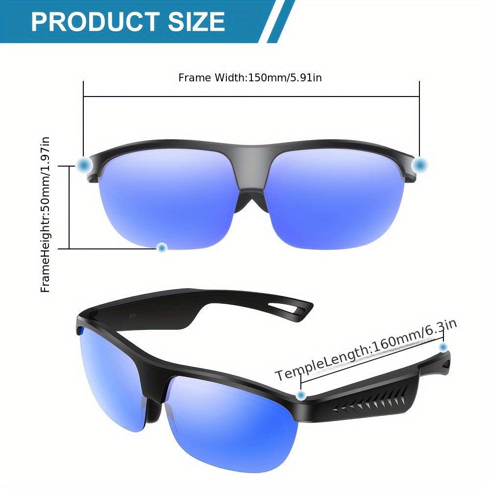 Smart Sports Glasses, UV Protection, Wireless Stereo Earbuds, Hands-Free Calling, Music Playback, Compatible with for iphone/Android, Neutral Holiday Gift, 5 Colors