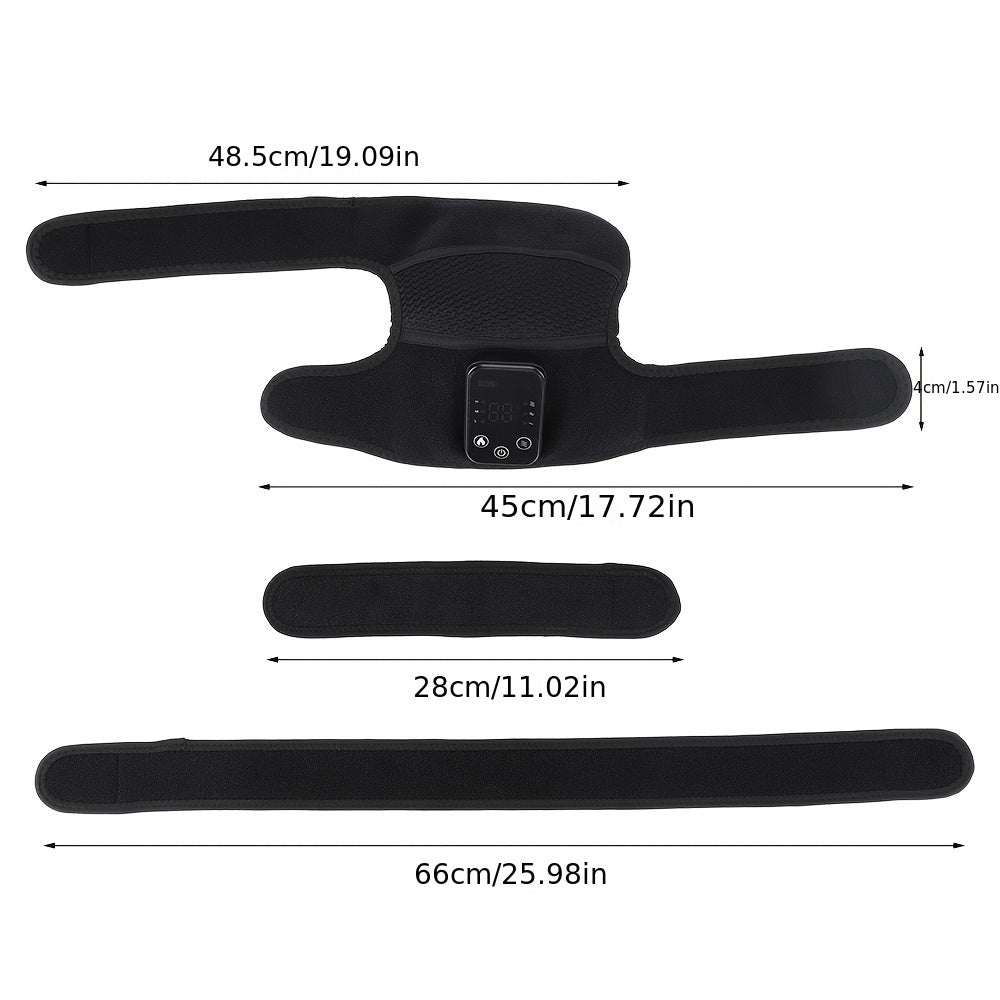 Heating Vibration Knee Pad Electric Multi-Function Shoulder and Knee Massager with 4000mAh Battery, USB Charging, 3 Adjustable Temperature Settings