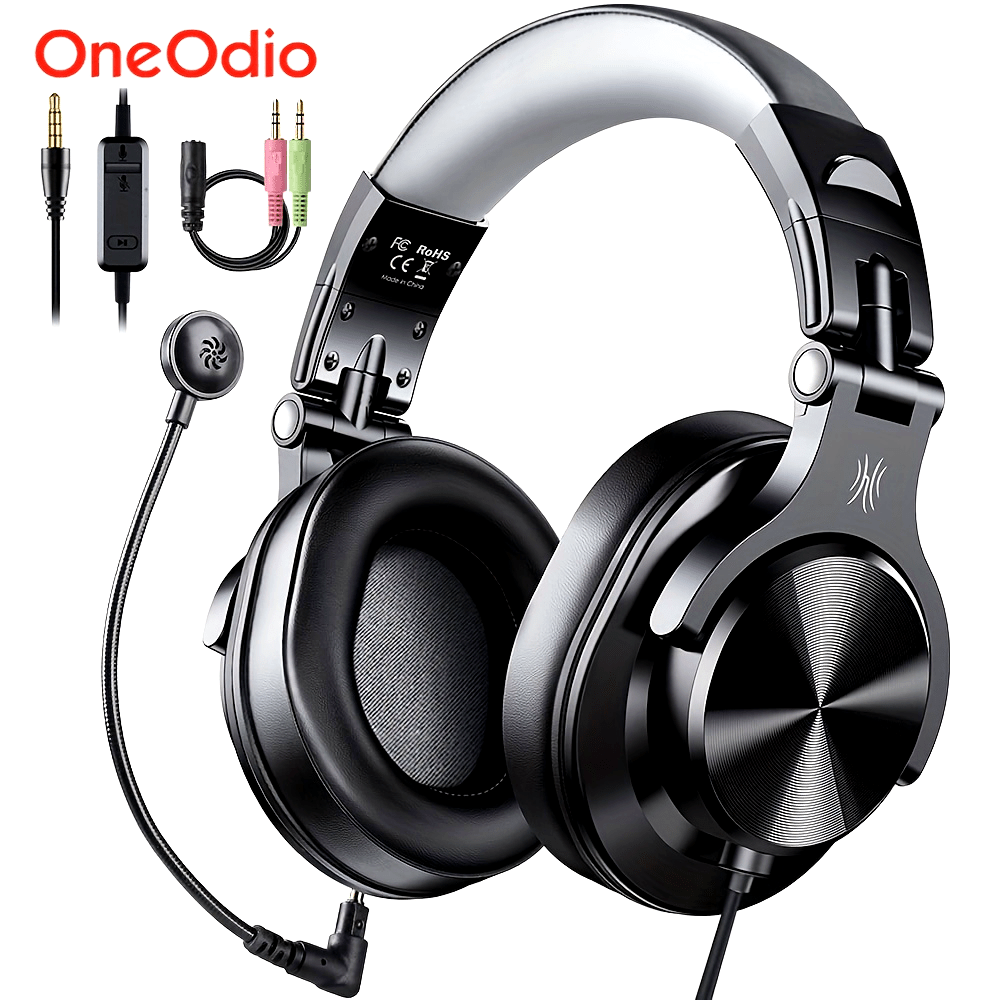 Oneodio A71D Wired Gaming Headset Gamer, 3.5mm Over-Ear Gaming Headphones With Detachable Microphone For PC Computer PS4 Xbox, Office Headset For Skype Zoom