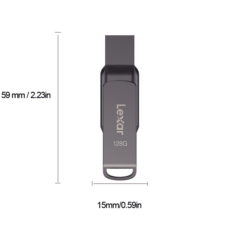 Lexar D400 USB Flash Drive USB 3.1 Type C/A Memory Stick Dual Slot USB Flash Drive 32GB 64GB 128GB 256G for Mobile Phone Compute